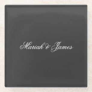 Plain Elegant Minimalist Modern Glass Coaster