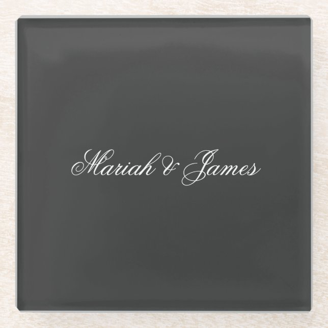 Plain Elegant Minimalist Modern Glass Coaster (Front)