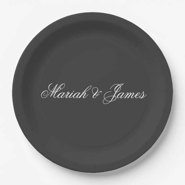 Plain Elegant Minimalist Modern Paper Plate (Front)