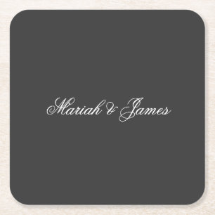 Plain Elegant Minimalist Modern Square Paper Coaster
