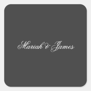 Plain Elegant Minimalist Modern Square Sticker
