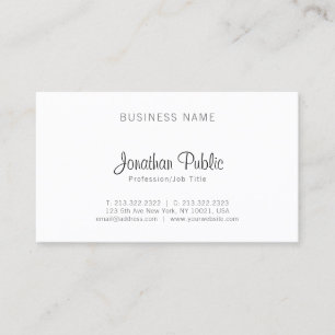 Plain Elegant Minimalist Professional Modern Sleek Business Card
