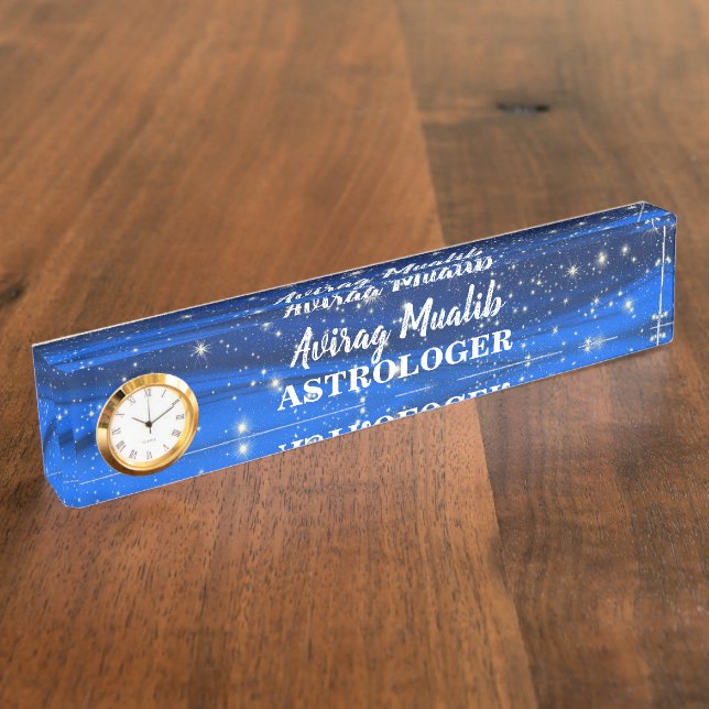 Plain Elegant Modern Astrologer Desk Name Plate  (Side)