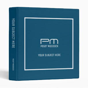 Plain Elegant Modern Blue Binder