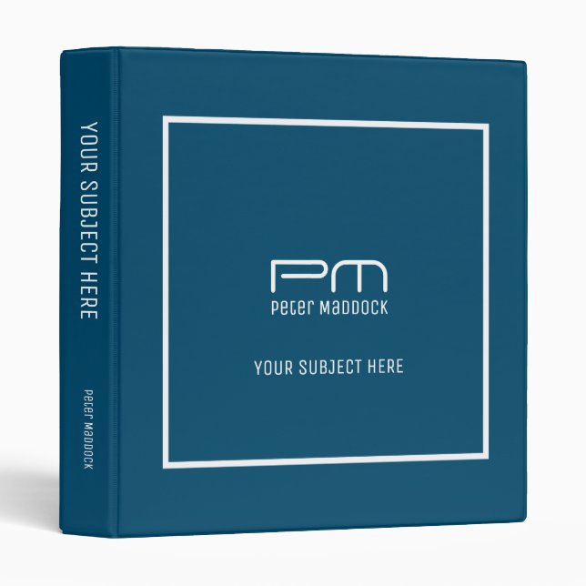 Plain Elegant Modern Blue Binder (Front/Spine)