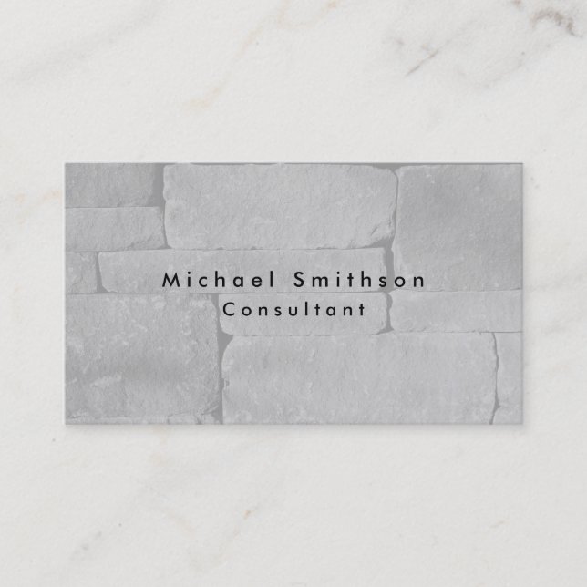 Plain Elegant Modern Grey Wall Business Card (Front)