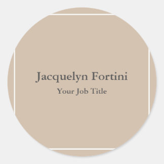 Plain Elegant Modern Minimalist Classic Round Sticker
