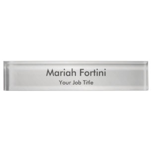 Plain Elegant Modern Minimalist Grey Nameplate