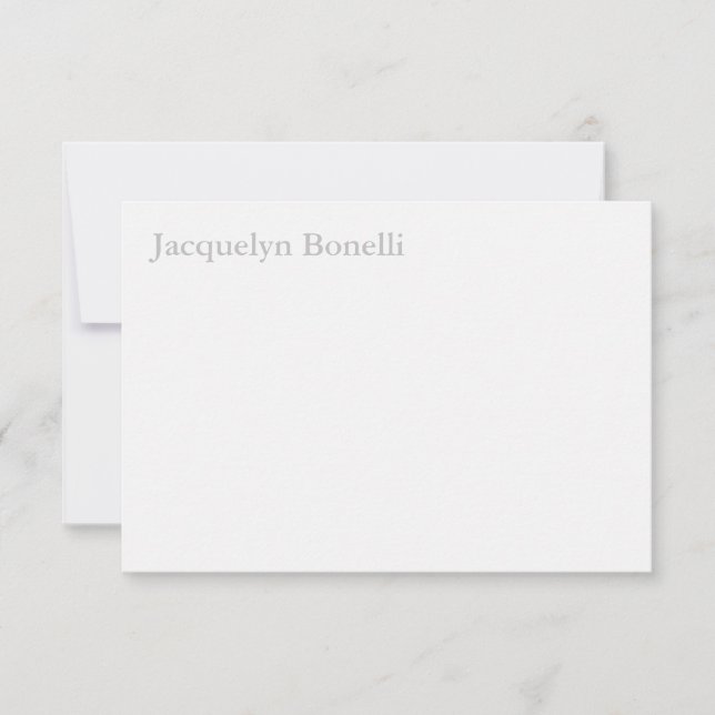 Plain Elegant Modern Minimalist Thank You Card (Front)