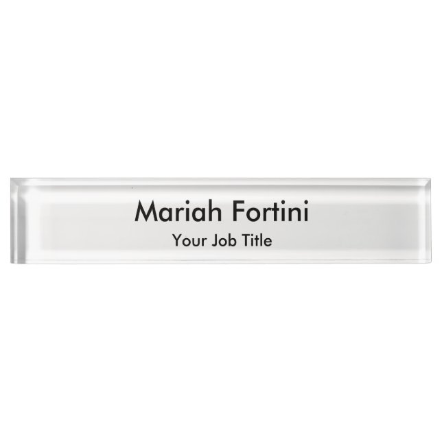 Plain Elegant Modern Minimalist Your Name Nameplate (Front)
