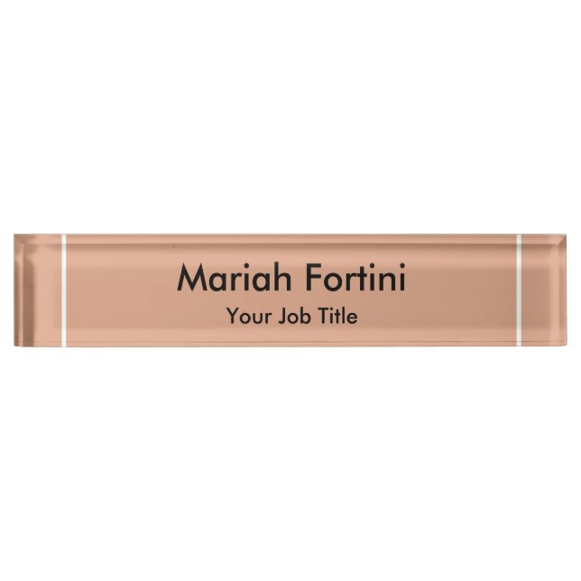Plain Elegant Modern Minimalist Your Name Nameplate (Front)