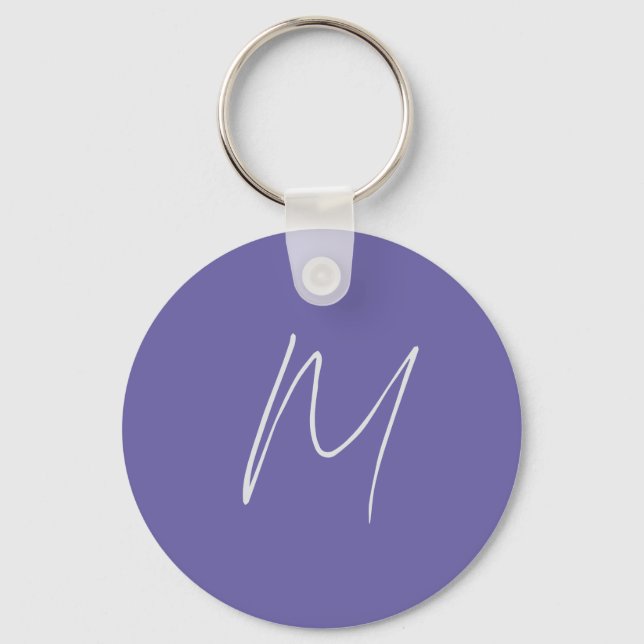 Plain Elegant Modern Own Name Monogram Keychain (Front)