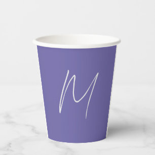 Plain Elegant Modern Own Name Monogram Paper Cups