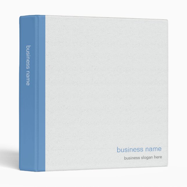 Plain Elegant Modern Simple Blue Stripe on White Binder (Front/Spine)