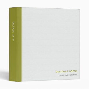 Plain Elegant Modern Simple Olive Stripe on White Binder