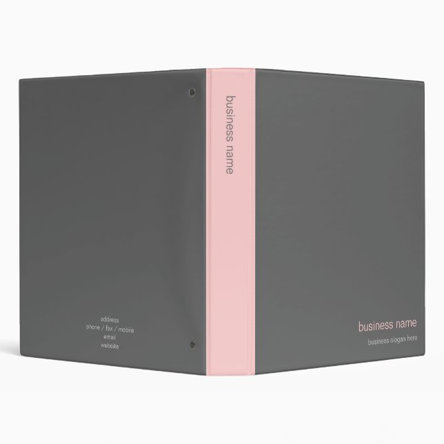 Plain Elegant Modern Simple Pink Stripe Binder (Background)