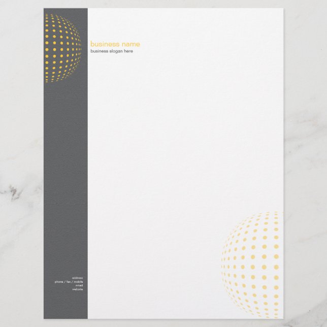 Plain Elegant Modern Simple Yellow Dots Letterhead (Front)