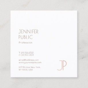 Plain Elegant Modern Trendy Design Monogram Luxury Square Business Card