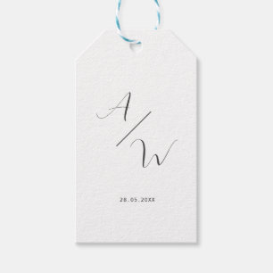 plain elegant monogram gift tags
