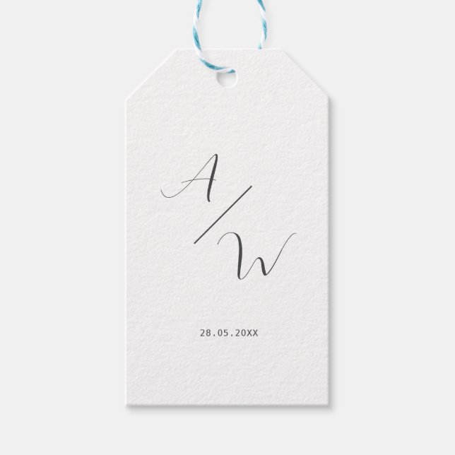 plain elegant monogram gift tags (Front)