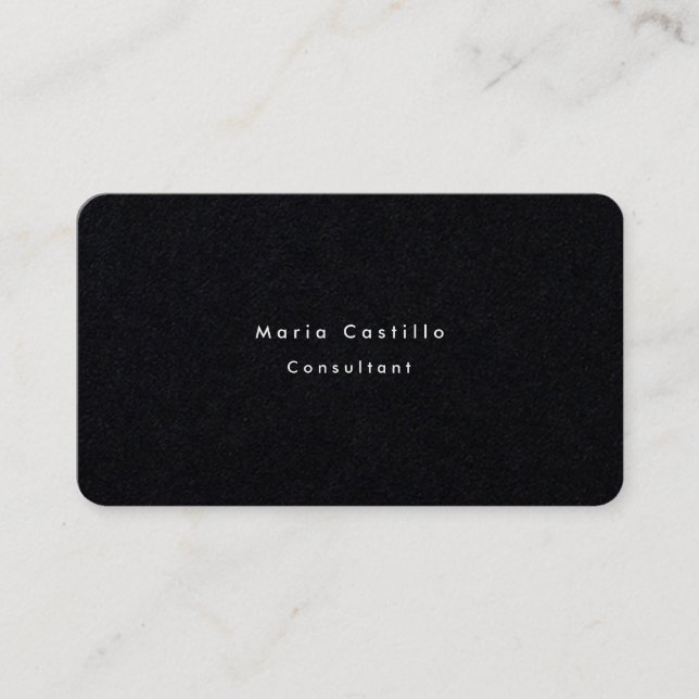 Plain Elegant Premium Black Minimalist Modern Business Card (Front)
