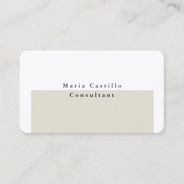 Plain Elegant Premium Silk Minimalist Modern Business Card (Front)