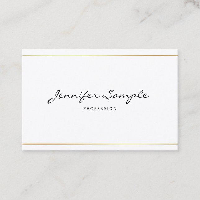 Plain Elegant Professional Handwritten Script Luxe Business Card (Front)