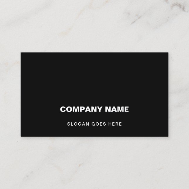 Plain Elegant Professional Modern Black Simple Business Card (Front)