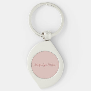 Plain Elegant Rose Gold Calligraphy Script Name Keychain