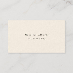 Plain Elegant Signature Cream Minimalist Modern Business Card