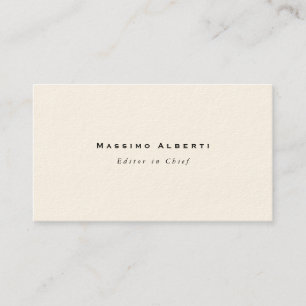 Plain Elegant Signature Cream Minimalist Modern Business Card