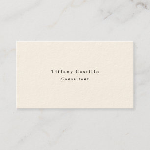 Plain Elegant Signature Cream Minimalist Modern Business Card