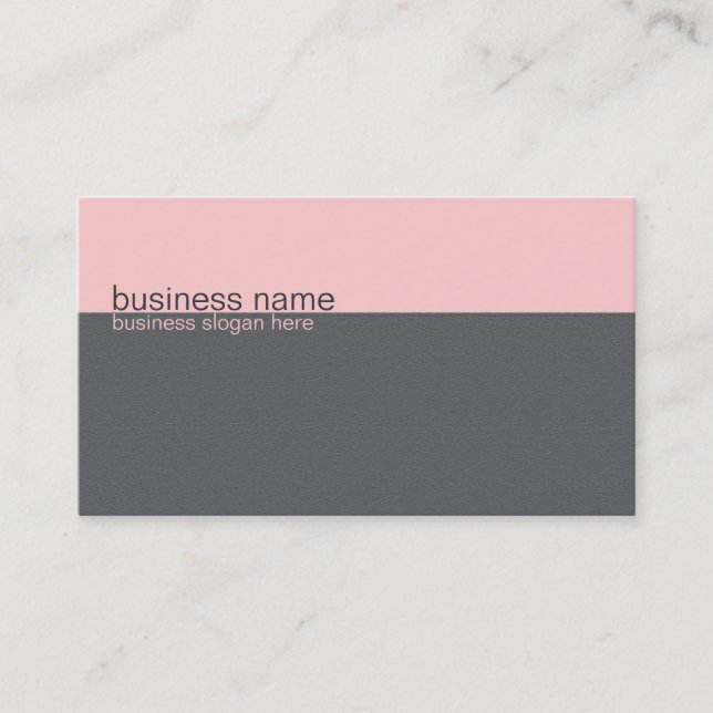 Plain Elegant Simple Light Pink / Grey Stripe Business Card (Front)