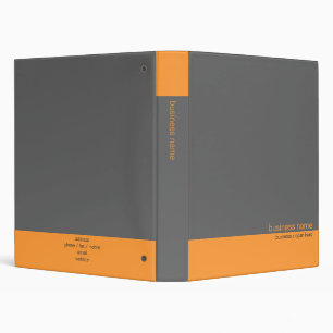 Plain Elegant Simple Orange / Grey Stripe Binder