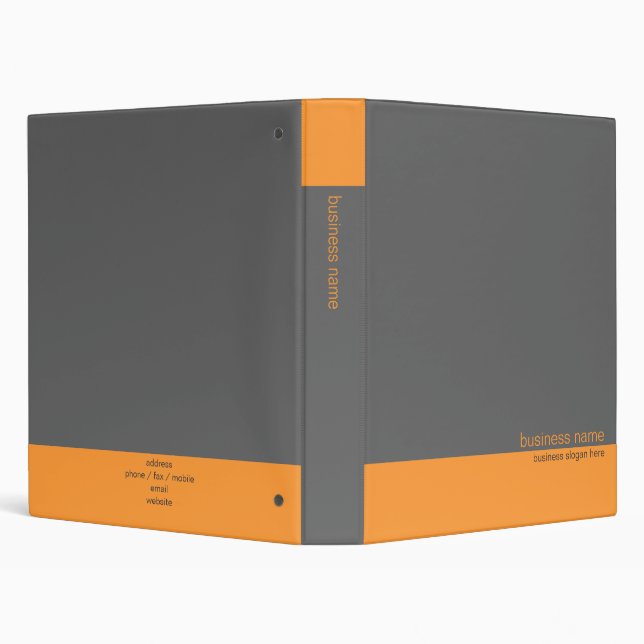 Plain Elegant Simple Orange / Grey Stripe Binder (Background)