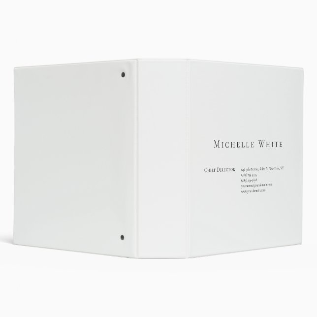  Plain Elegant White Professional Modern Binder (Background)