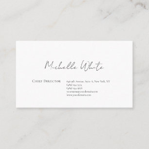 Plain Elegant White Professional Modern Business Card