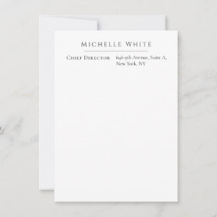  Plain Elegant White Professional Modern Card