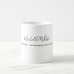  Plain Elegant White Professional Modern Coffee Mug