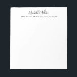 Plain Elegant White Professional Modern Notepad<br><div class="desc">Why go with an old-fashioned,  unattractive templates? This design will give you a chance to show your true personality and what you can do in business.</div>