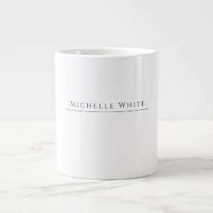  Plain Elegant White Professional Modern Own Name Large Coffee Mug
