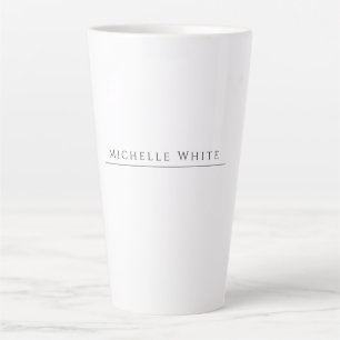  Plain Elegant White Professional Modern Own Name Latte Mug