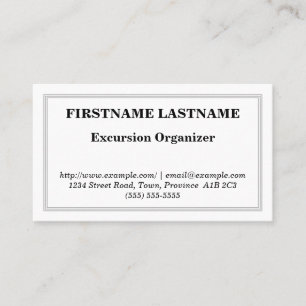 Plain Excursion Organizer Business Card