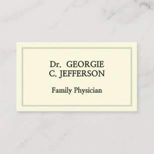 Plain Family Physician Business Card