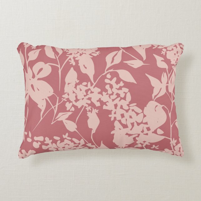 Plain floral drawing. Silhouettes of blooming lila Accent Pillow (Front)
