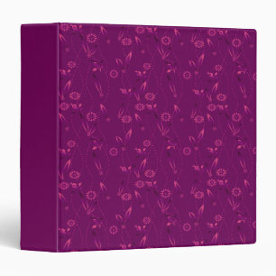Plain floral pattern retro burgundy binder