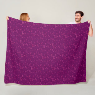 Plain floral pattern retro burgundy fleece blanket