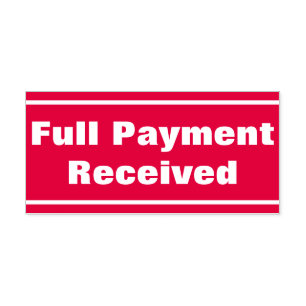 Plain "Full Payment Received" Rubber Stamp