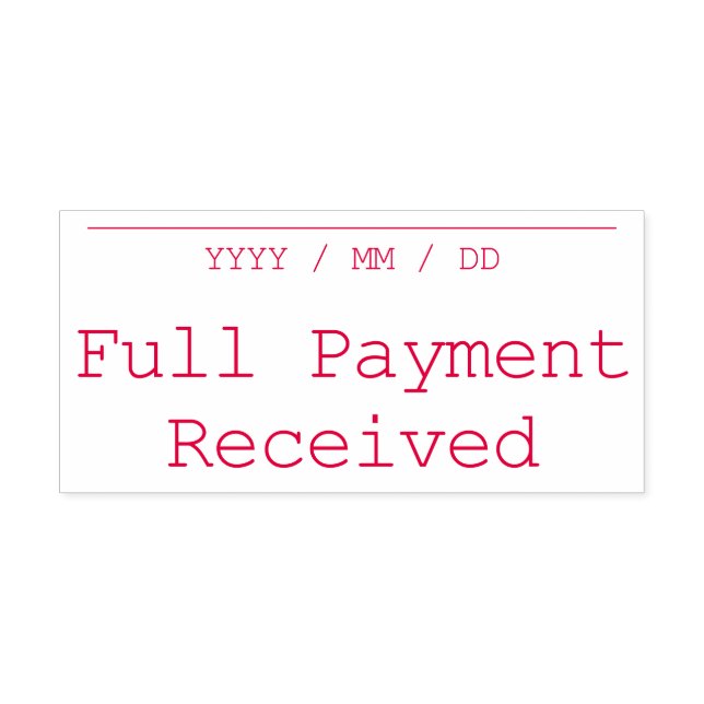 Plain "Full Payment Received" Rubber Stamp (Design)