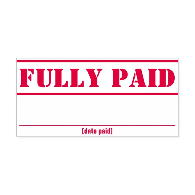 Plain "Fully Paid" Rubber Stamp (Design)